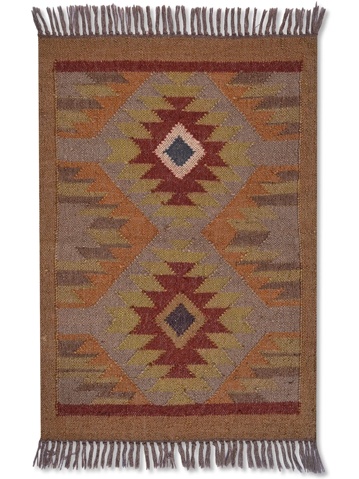 alfombras kililm pasillo 60x90 multicolor necha a mano en fibras naturales