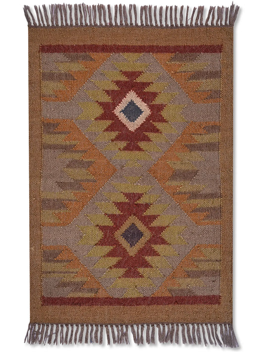 alfombras kililm pasillo 60x90 multicolor necha a mano en fibras naturales