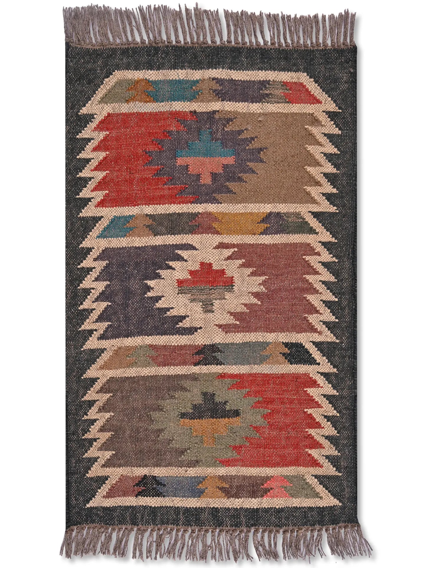 alfombras kililm pasillo 60x90 multicolor necha a mano en fibras naturales