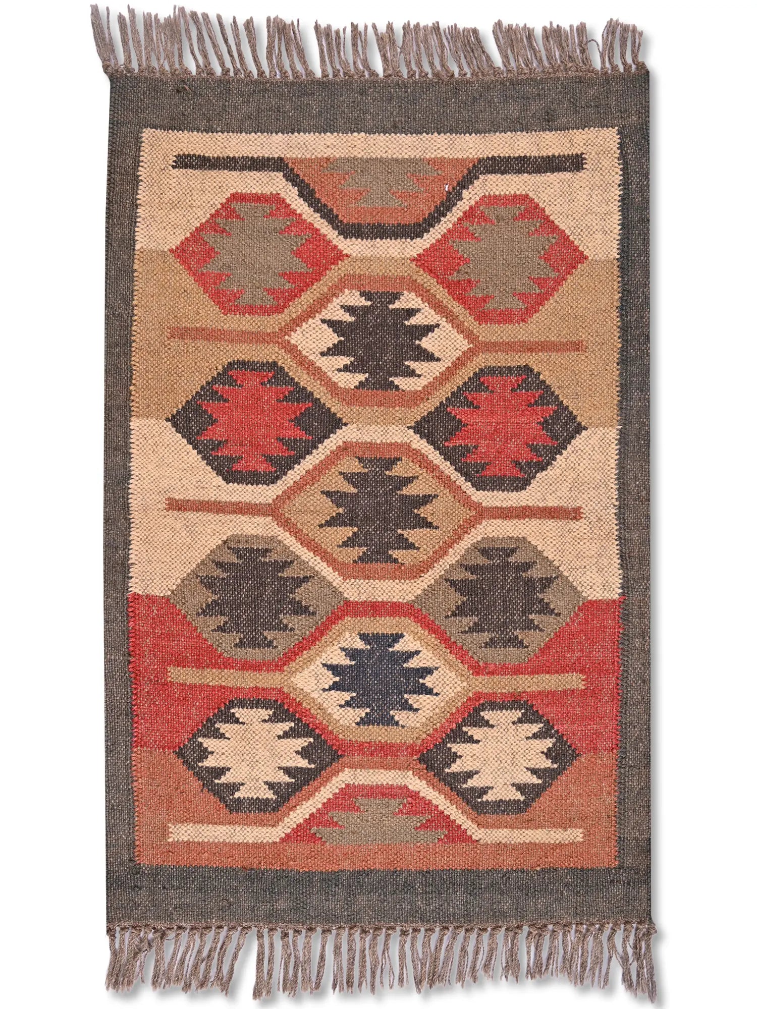 alfombras kililm pasillo 60x90 multicolor necha a mano en fibras naturales