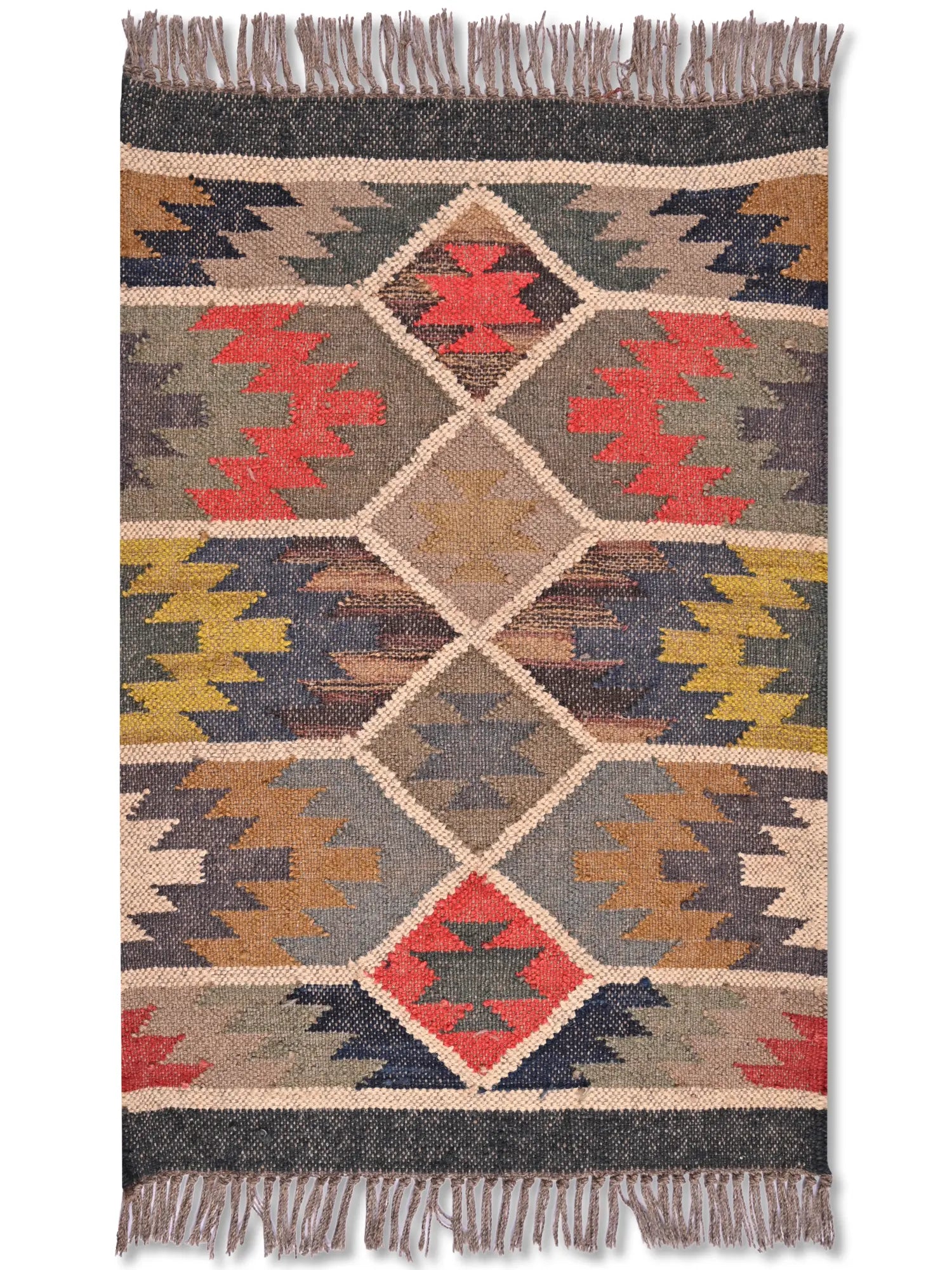 alfombras kililm pasillo 60x90 multicolor necha a mano en fibras naturales
