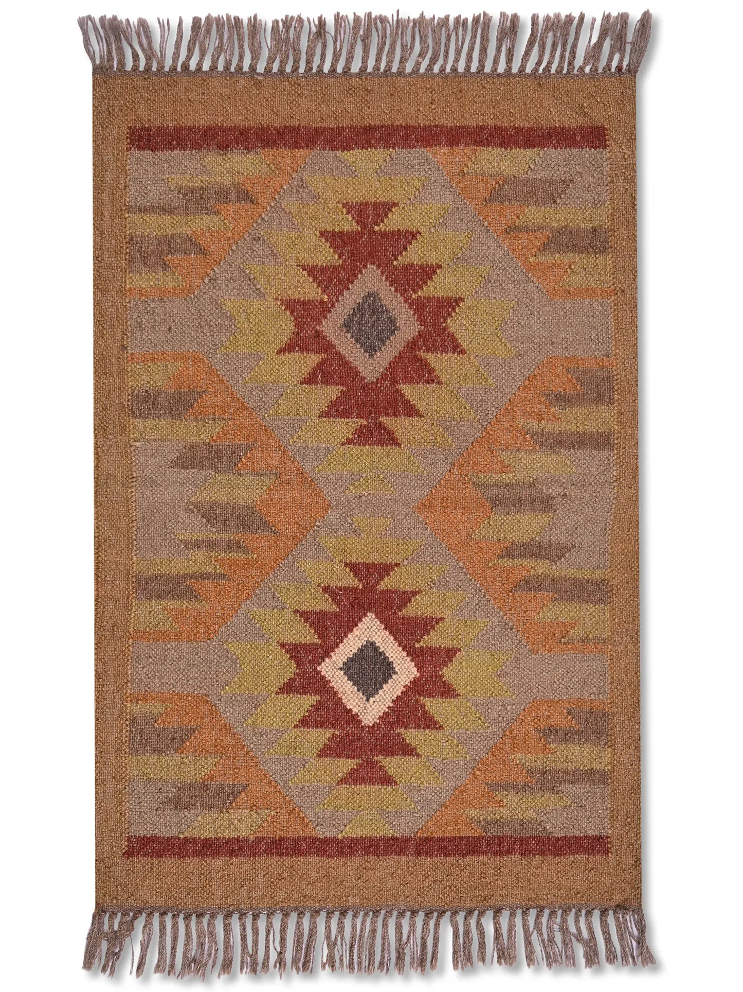 alfombras kililm pasillo 60x90 multicolor necha a mano en fibras naturales