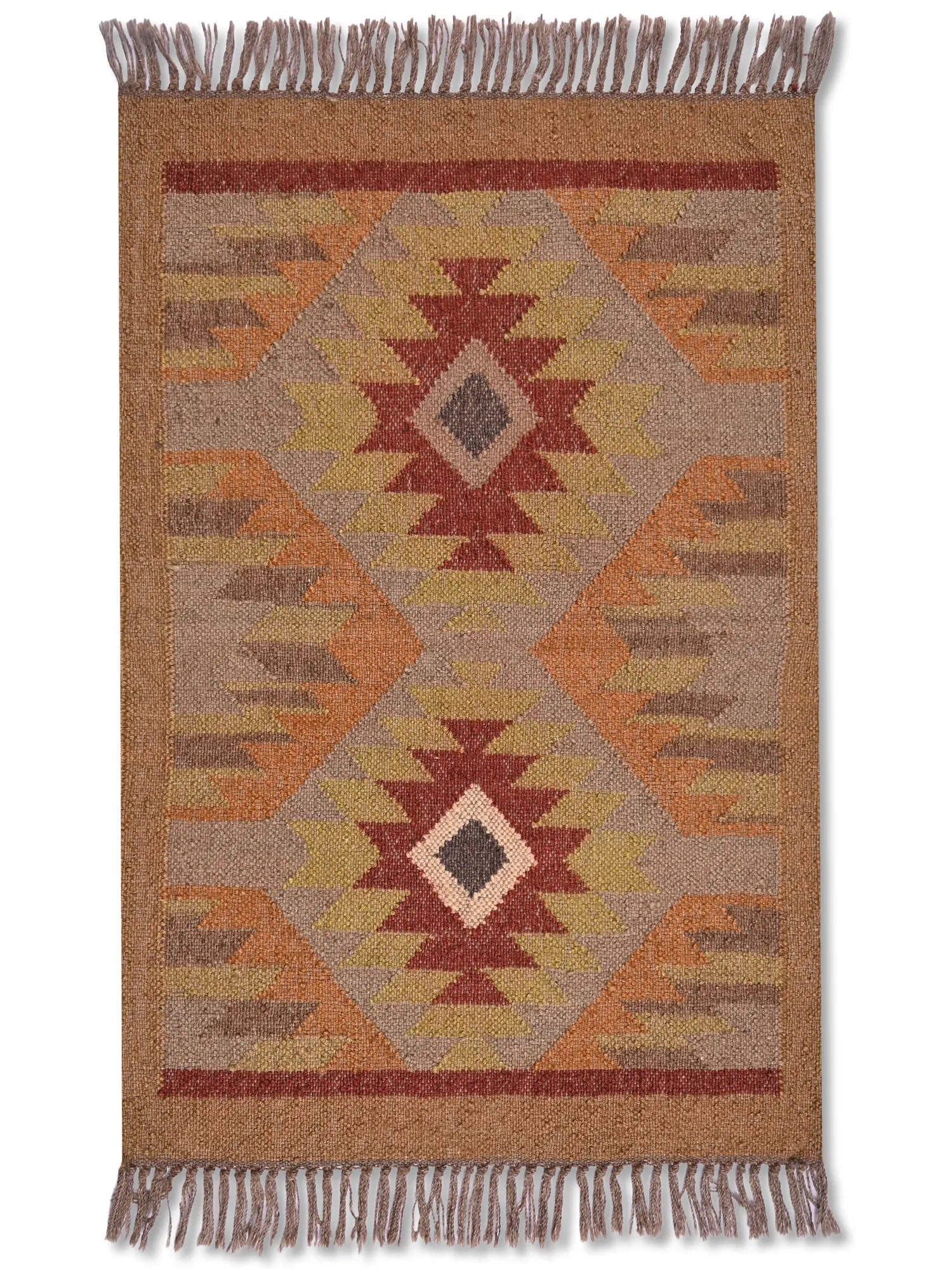 alfombras kililm pasillo 60x90 multicolor necha a mano en fibras naturales