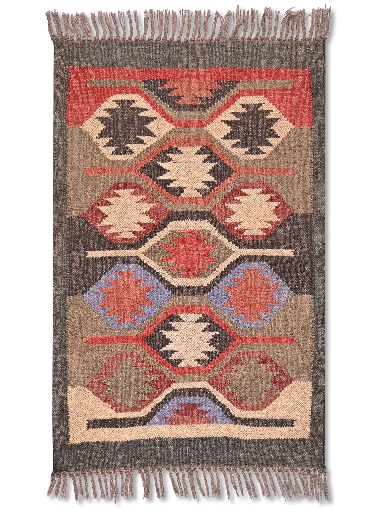 alfombras kililm pasillo 60x90 multicolor necha a mano en fibras naturales