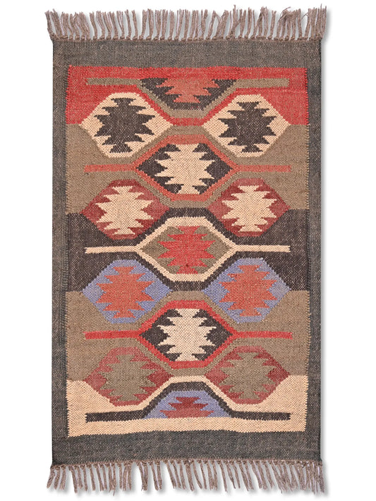 alfombras kililm pasillo 60x90 multicolor necha a mano en fibras naturales