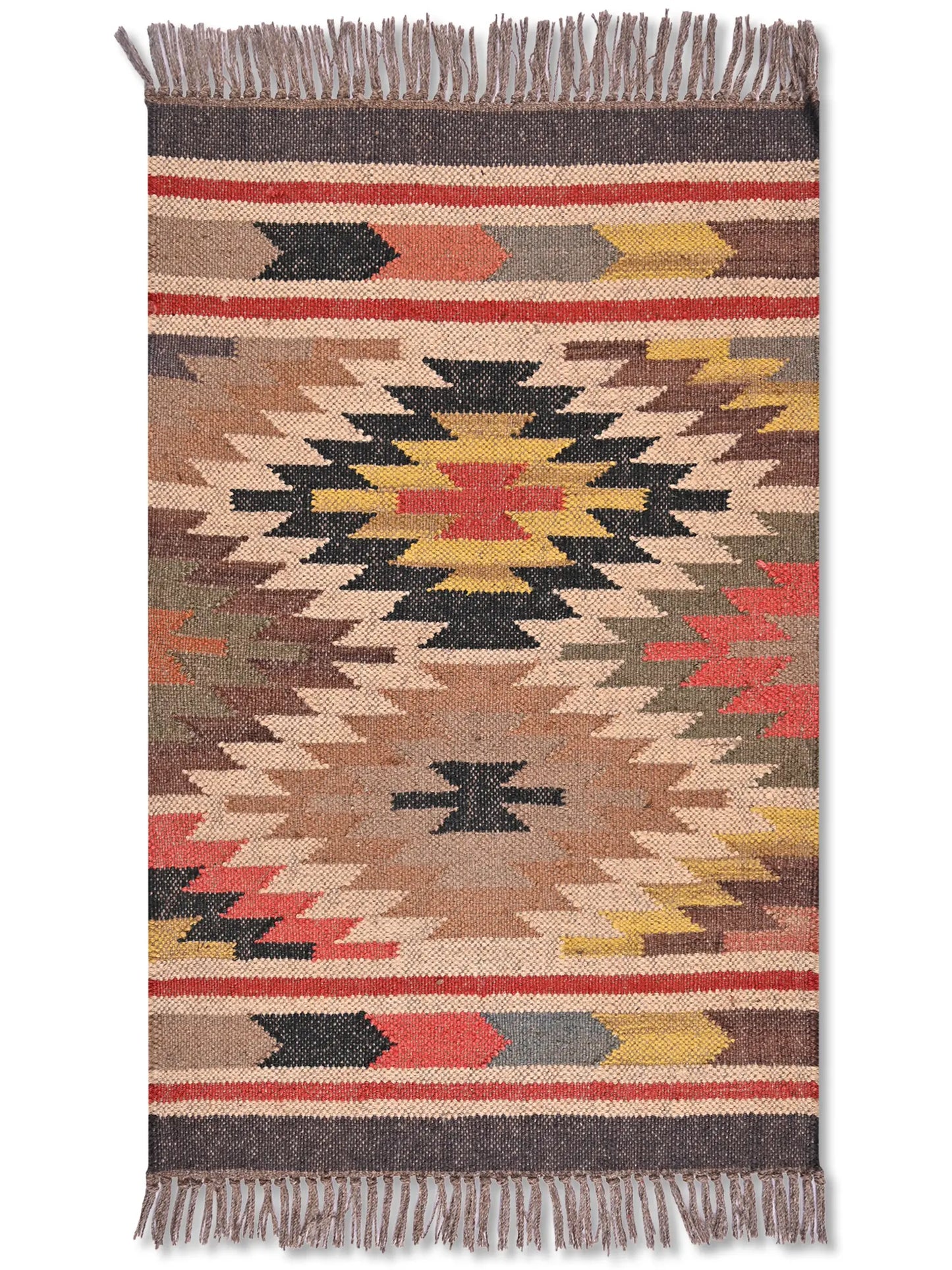 alfombras kililm pasillo 60x90 multicolor necha a mano en fibras naturales
