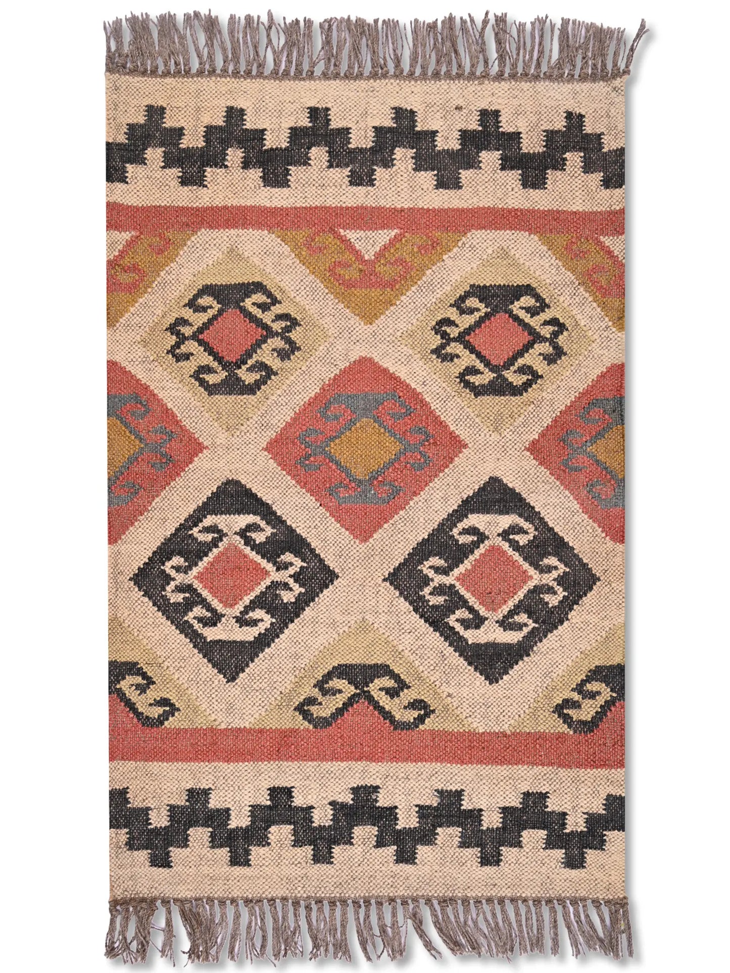 alfombras kililm pasillo 60x90 multicolor necha a mano en fibras naturales