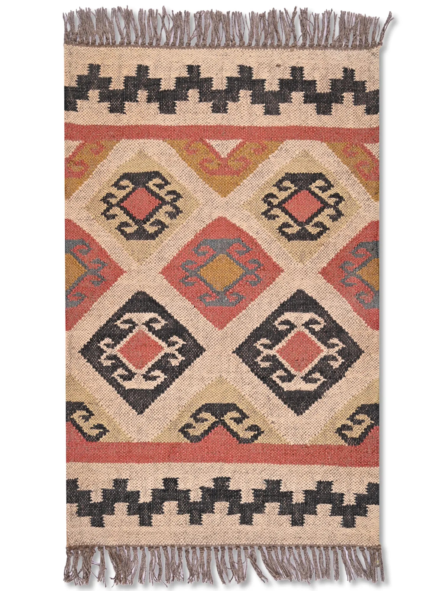alfombras kililm pasillo 60x90 multicolor necha a mano en fibras naturales