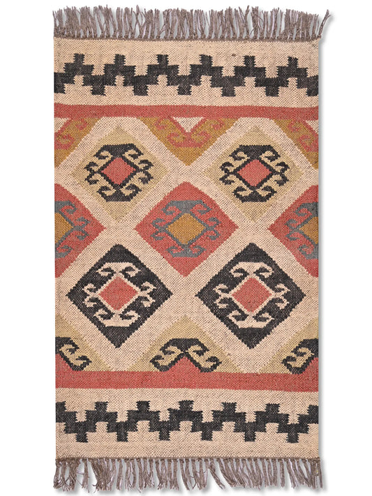 alfombras kililm pasillo 60x90 multicolor necha a mano en fibras naturales