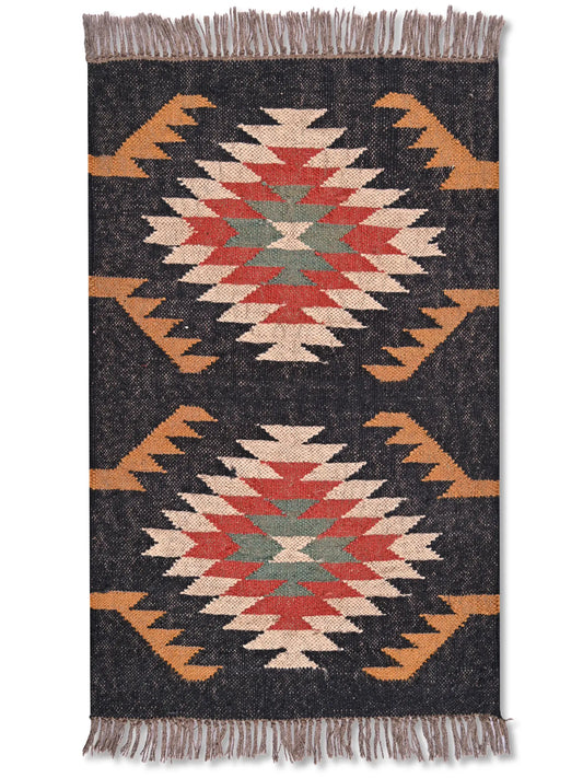 alfombras kililm pasillo 60x90 multicolor necha a mano en fibras naturales