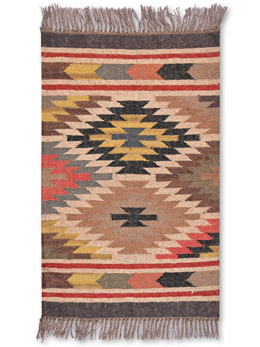 alfombras kililm pasillo 60x90 multicolor necha a mano en fibras naturales