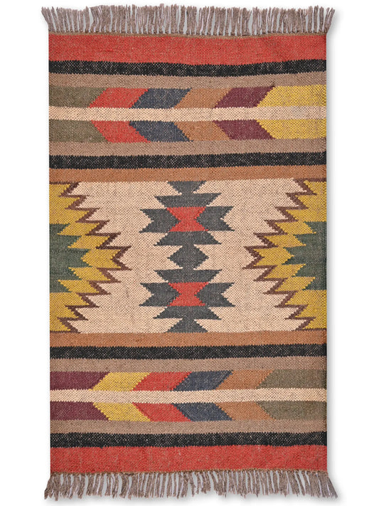 alfombras kililm pasillo 60x90 multicolor necha a mano en fibras naturales