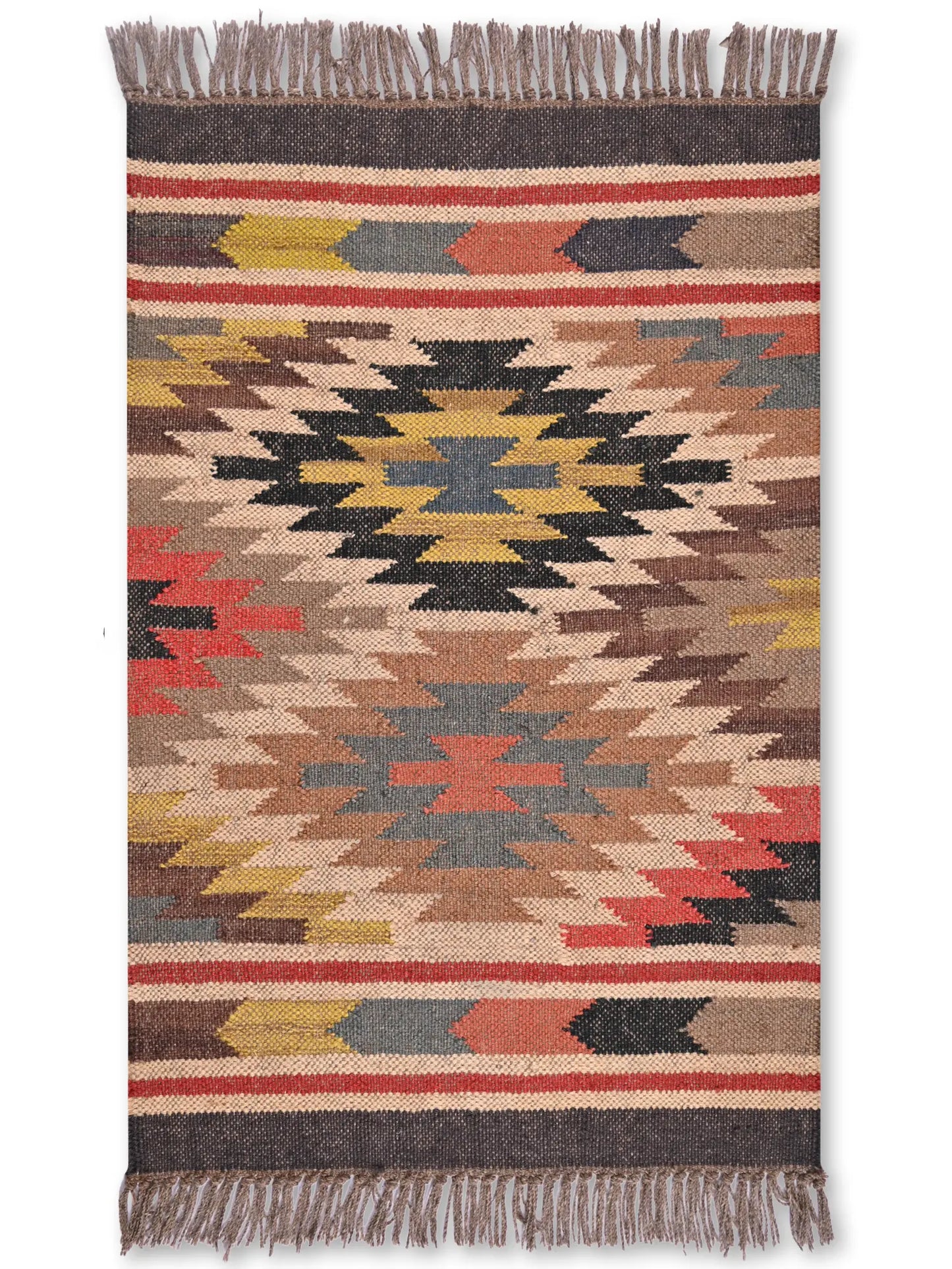 alfombras kililm pasillo 60x90 multicolor necha a mano en fibras naturales