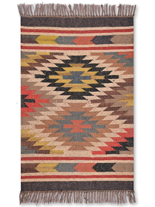 alfombras kililm pasillo 60x90 multicolor necha a mano en fibras naturales
