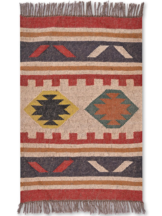 alfombras kililm pasillo 60x90 multicolor necha a mano en fibras naturales