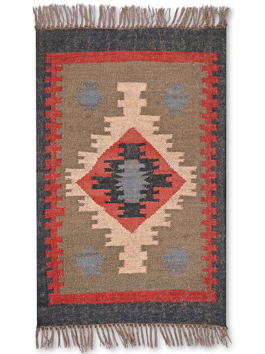 alfombras kililm pasillo 60x90 multicolor necha a mano en fibras naturales