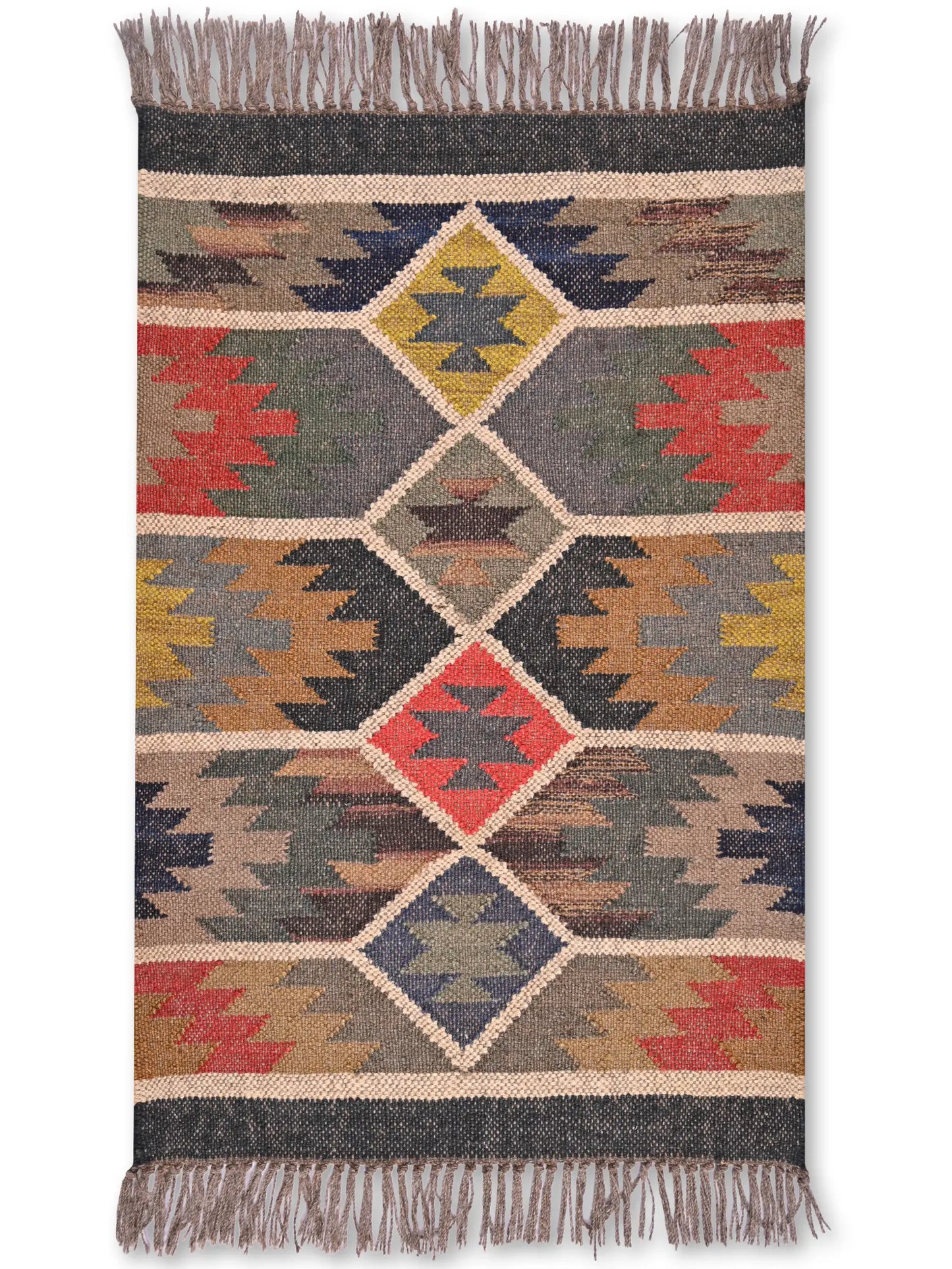 alfombras kililm pasillo 60x90 multicolor necha a mano en fibras naturales