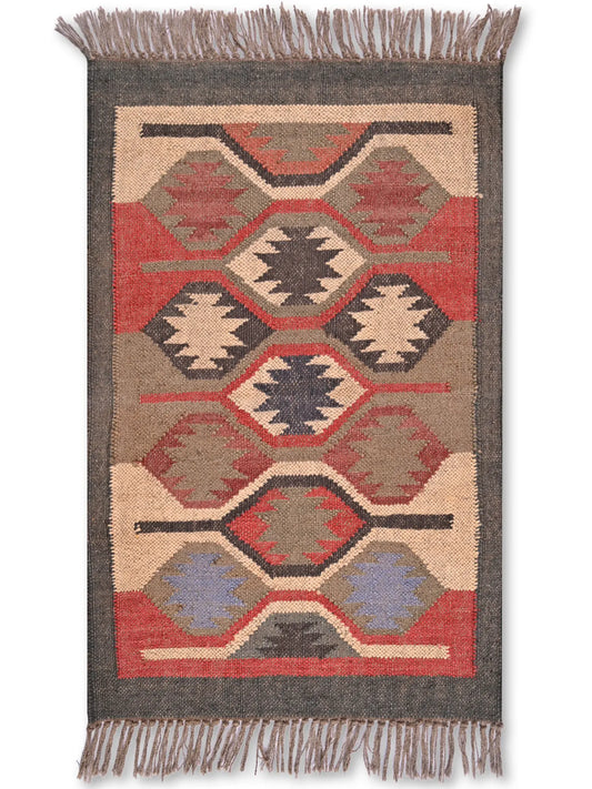 alfombras kililm pasillo 60x90 multicolor necha a mano en fibras naturales
