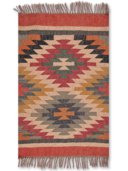alfombras kililm pasillo 60x90 multicolor necha a mano en fibras naturales
