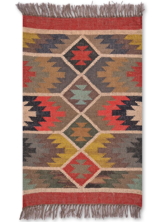 alfombras kililm pasillo 60x90 multicolor necha a mano en fibras naturales