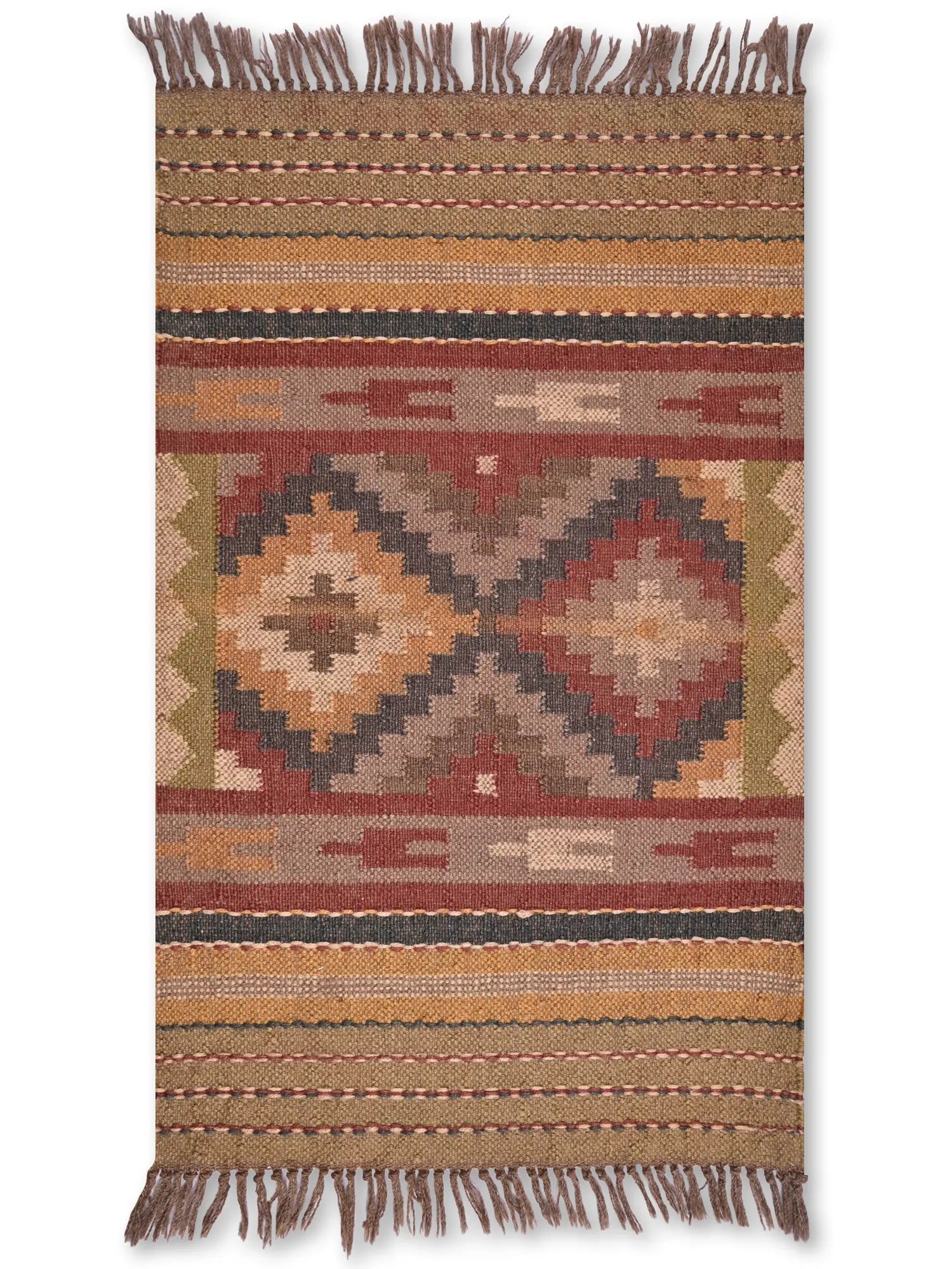 alfombras kililm pasillo 60x90 multicolor necha a mano en fibras naturales