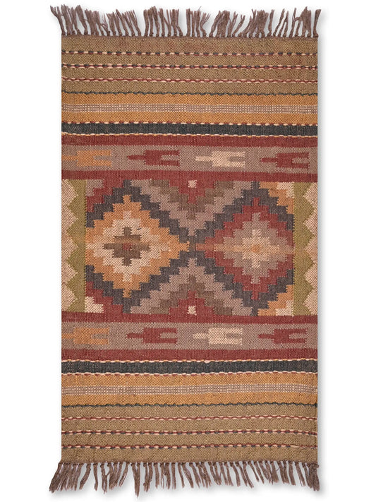 alfombras kililm pasillo 60x90 multicolor necha a mano en fibras naturales