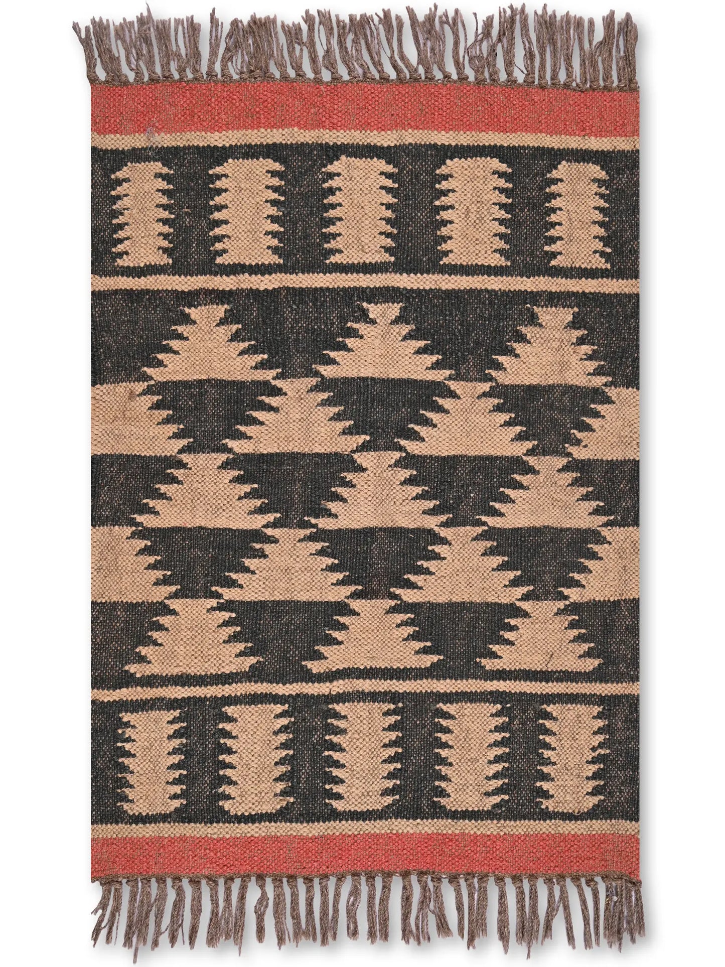alfombras kililm pasillo 60x90 beige negro rojo necha a mano en fibras naturales