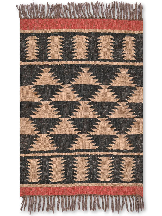 alfombras kililm pasillo 60x90 beige negro rojo necha a mano en fibras naturales