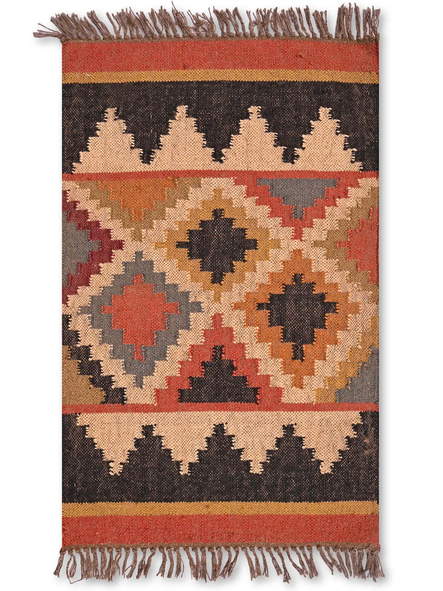 alfombras kililm pasillo 60x90 multicolor necha a mano en fibras naturales