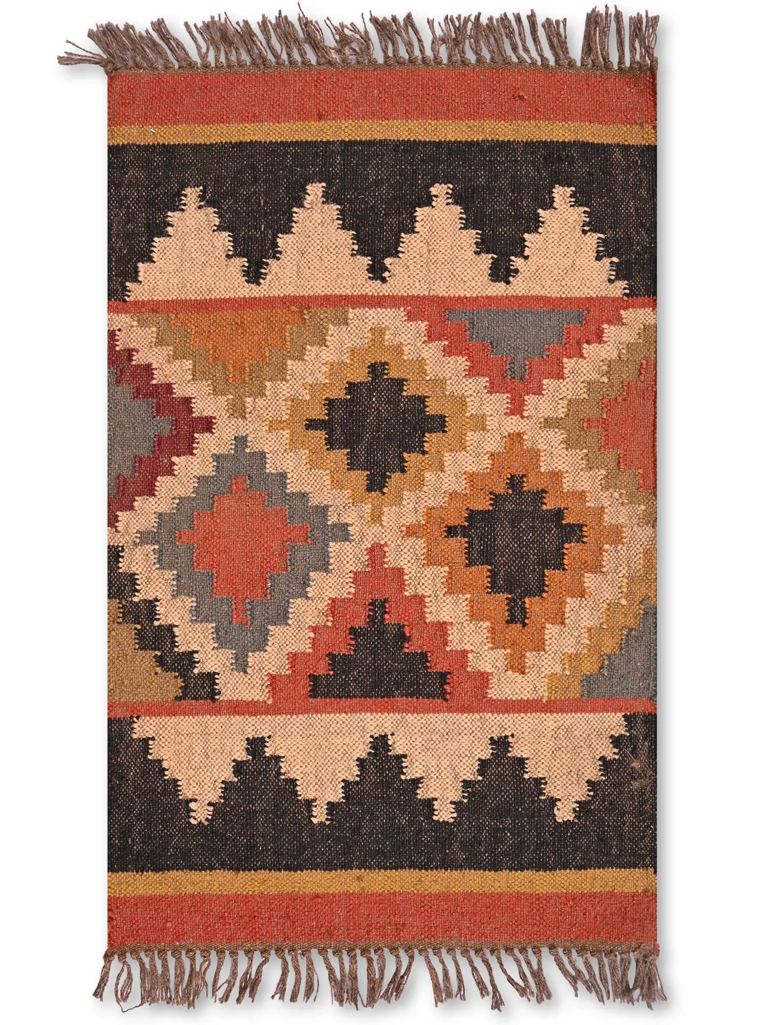alfombras kililm pasillo 60x90 multicolor necha a mano en fibras naturales