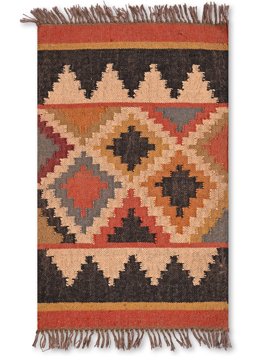alfombras kililm pasillo 60x90 multicolor necha a mano en fibras naturales