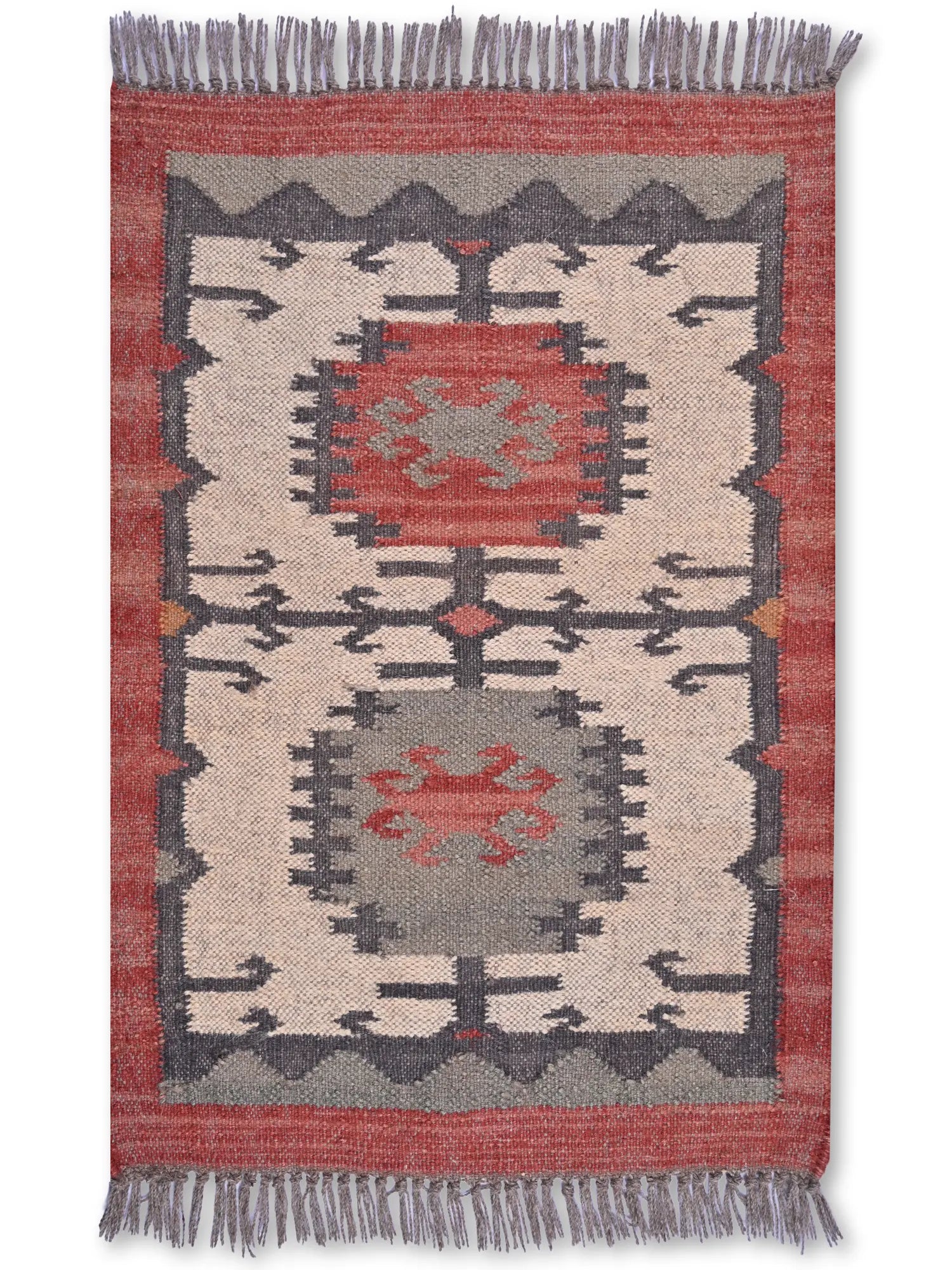 alfombras kililm pasillo 60x90 multicolor necha a mano en fibras naturales