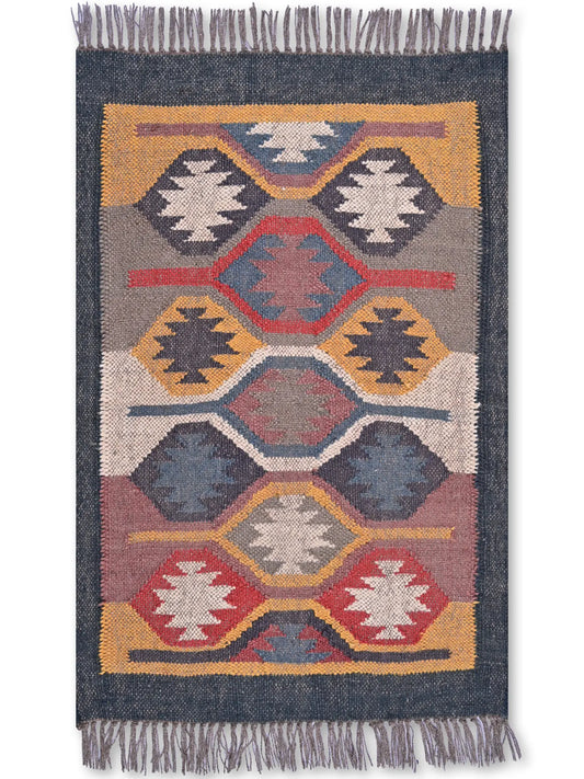 alfombras kililm pasillo 60x90 multicolor necha a mano en fibras naturales