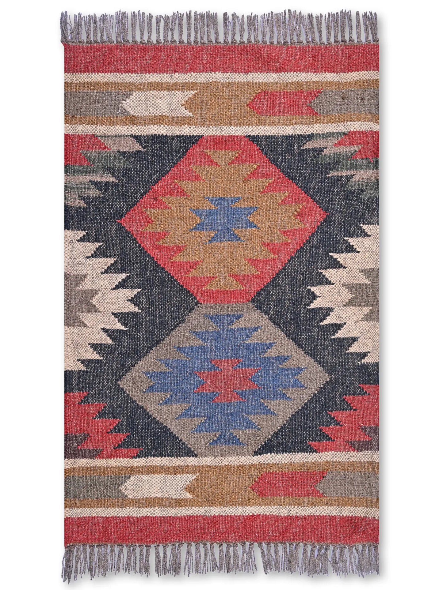 alfombras kililm pasillo 60x90 multicolor necha a mano en fibras naturales