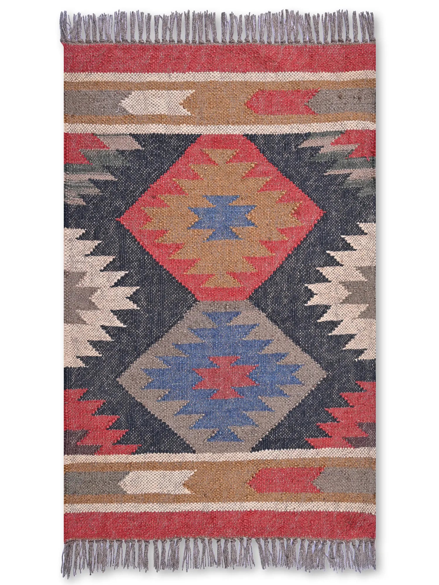 alfombras kililm pasillo 60x90 multicolor necha a mano en fibras naturales