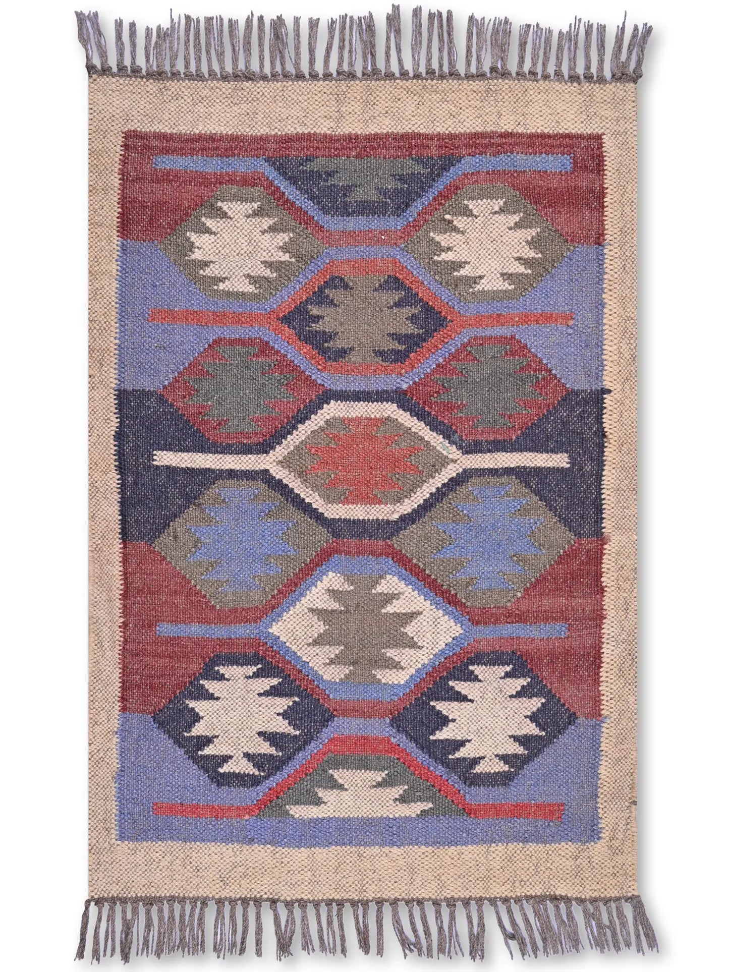 alfombras kililm pasillo 60x90 multicolor necha a mano en fibras naturales