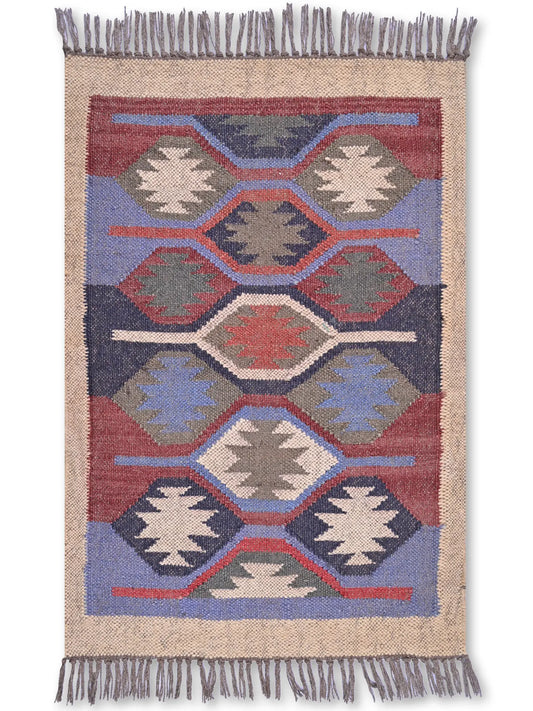 alfombras kililm pasillo 60x90 multicolor necha a mano en fibras naturales