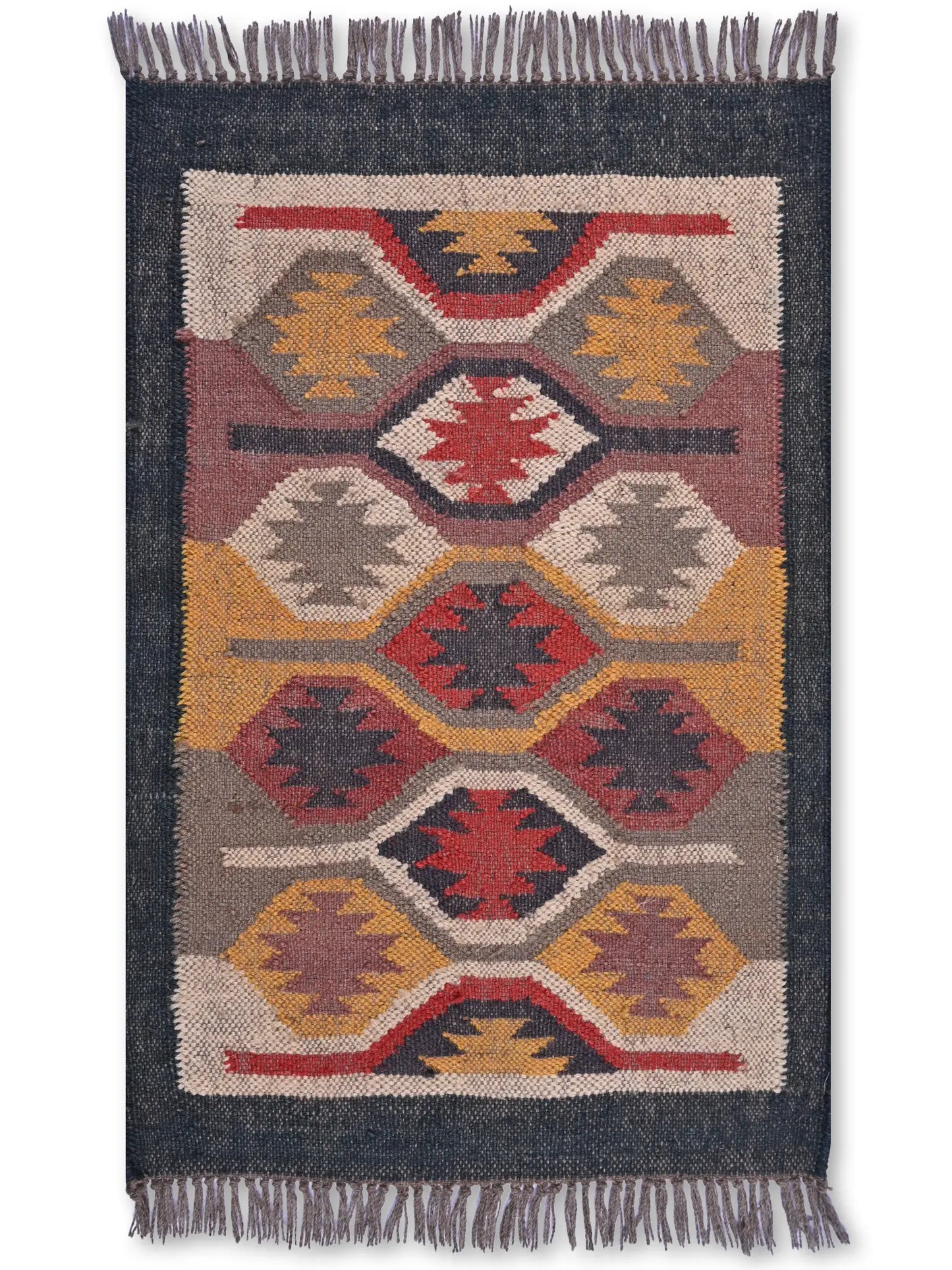 alfombras kililm pasillo 60x90 multicolor necha a mano en fibras naturales