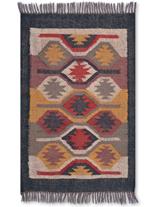 alfombras kililm pasillo 60x90 multicolor necha a mano en fibras naturales