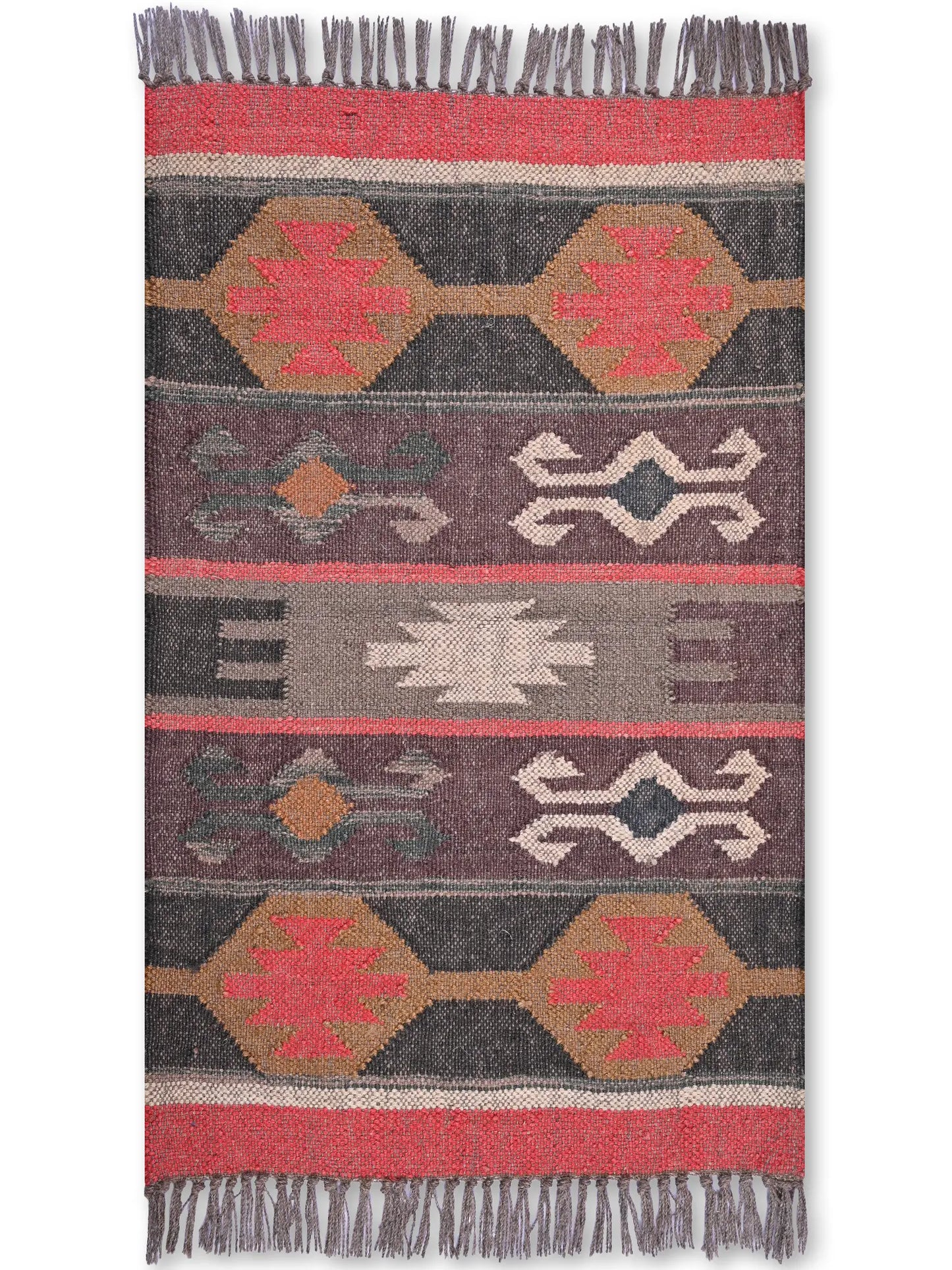 alfombras kililm pasillo 60x90 multicolor necha a mano en fibras naturales