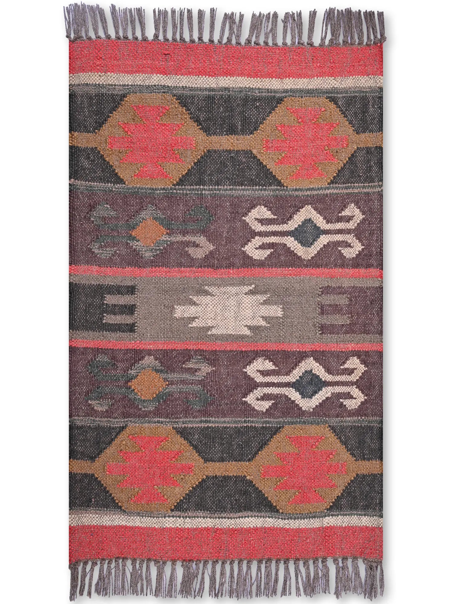 alfombras kililm pasillo 60x90 multicolor necha a mano en fibras naturales