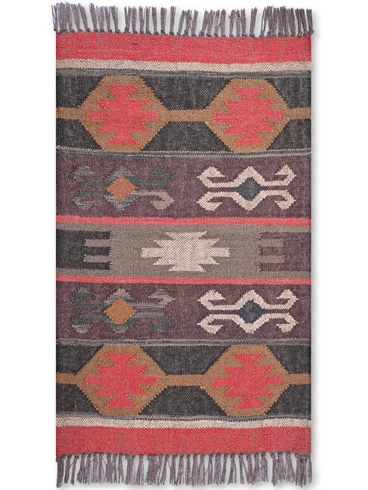 alfombras kililm pasillo 60x90 multicolor necha a mano en fibras naturales