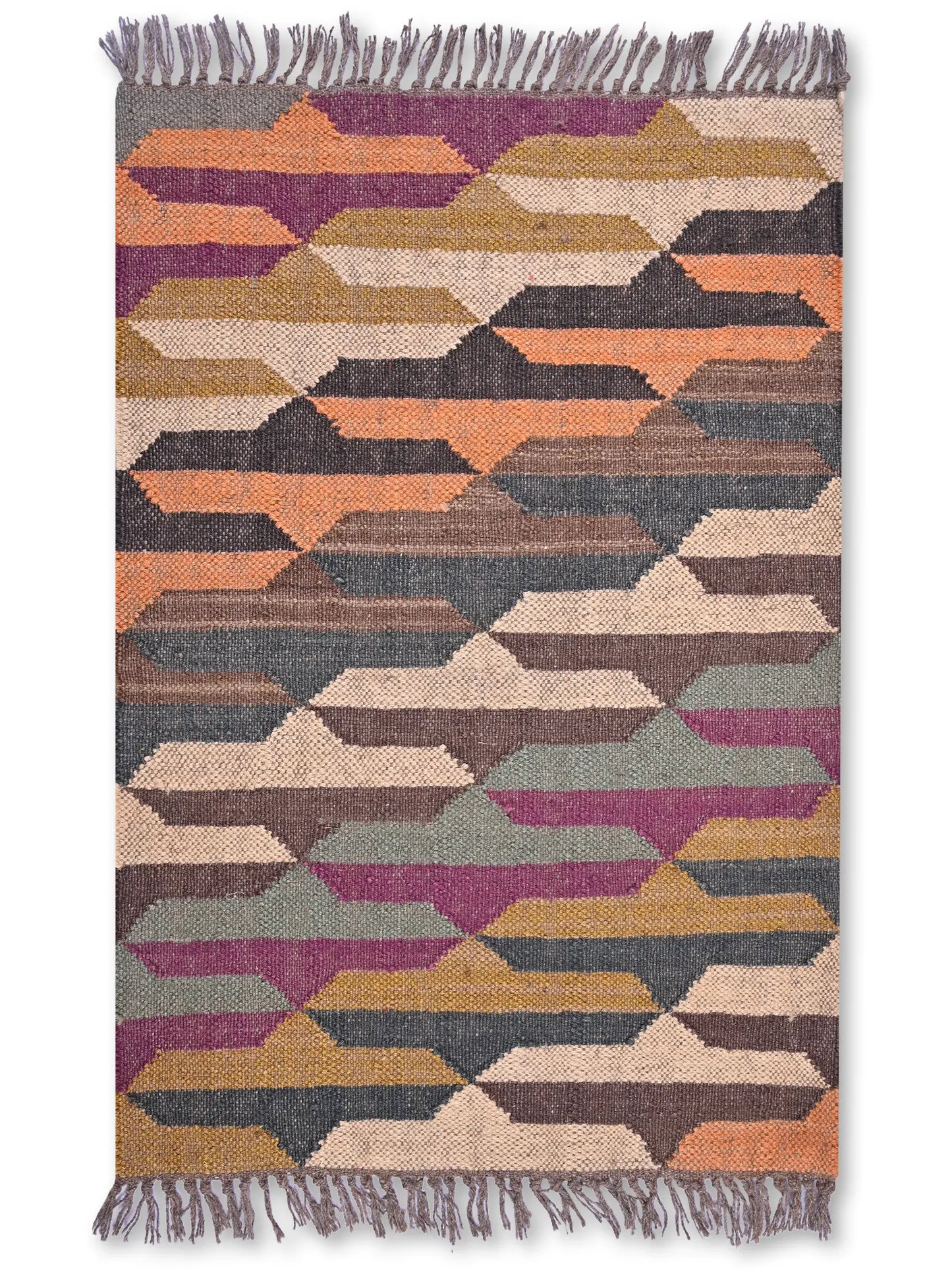 alfombras kililm pasillo 60x90  multicolor necha a mano en fibras naturales