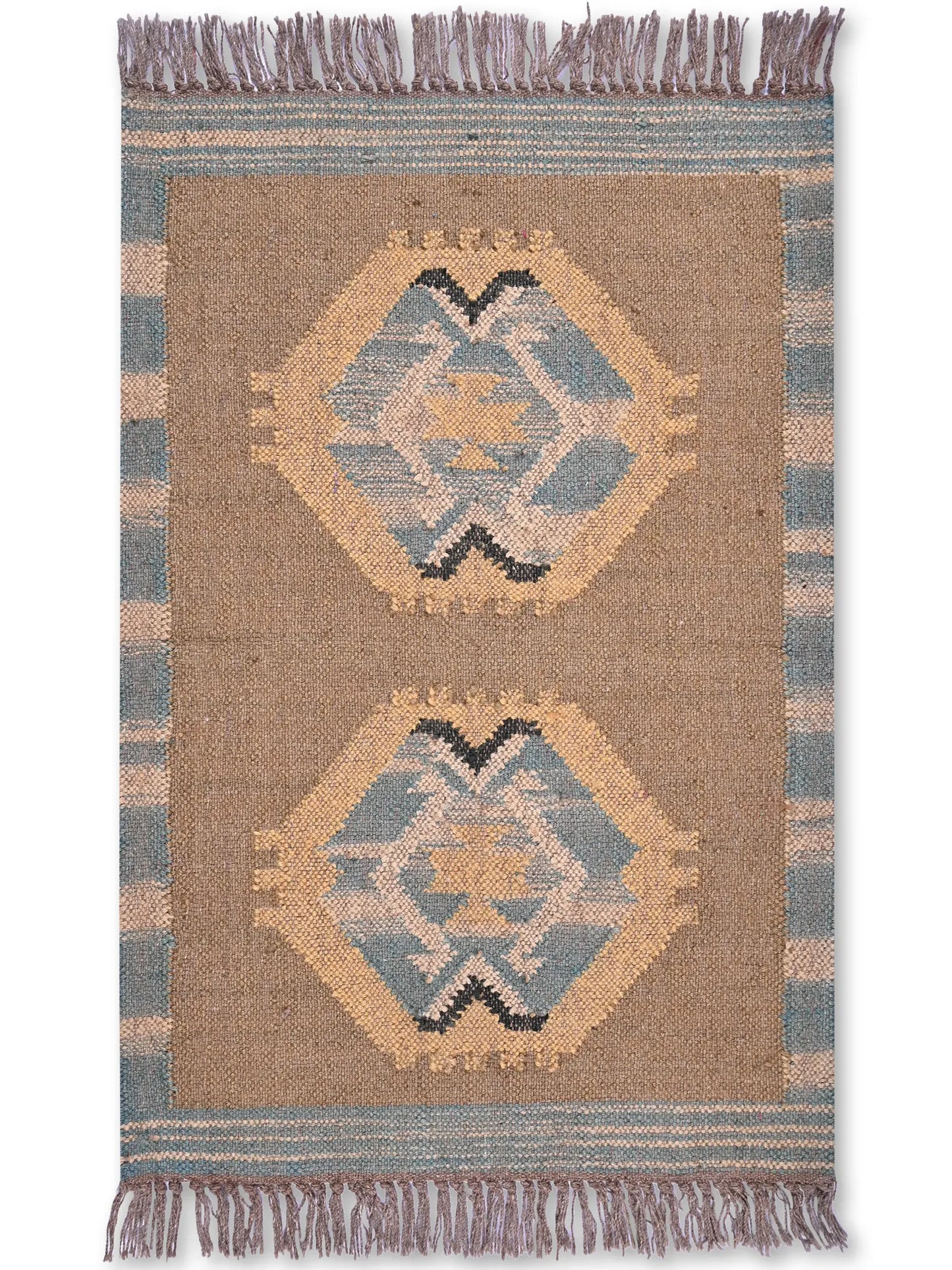 alfombras kililm pasillo 60x90  multicolor necha a mano en fibras naturales