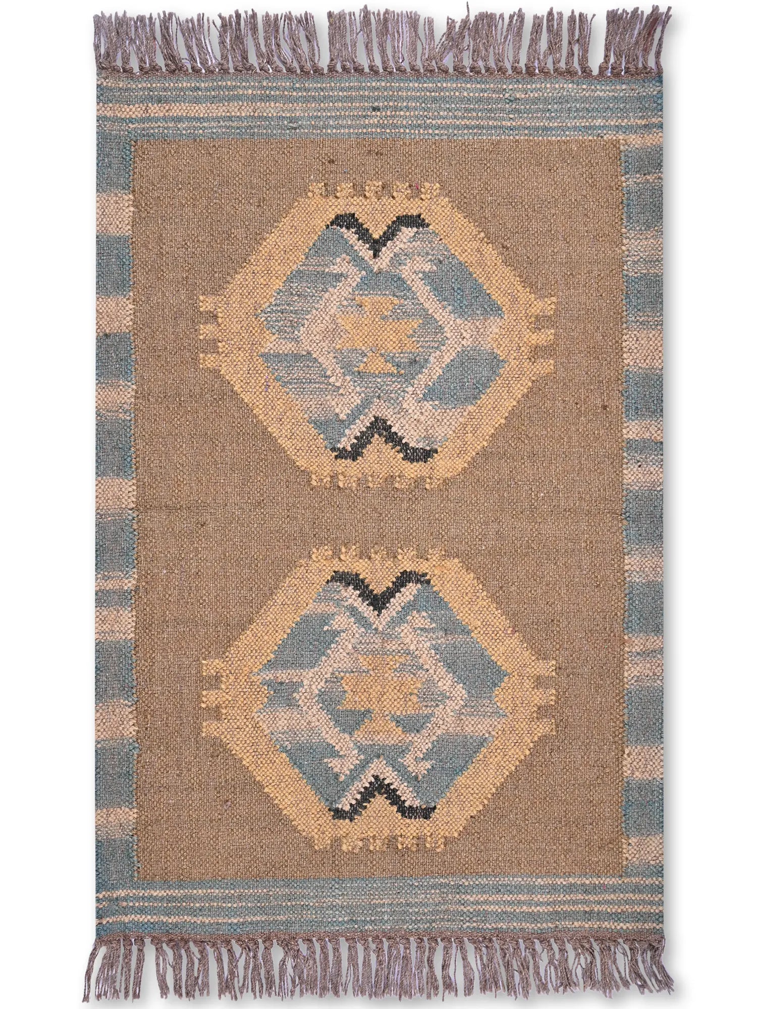alfombras kililm pasillo 60x90  multicolor necha a mano en fibras naturales