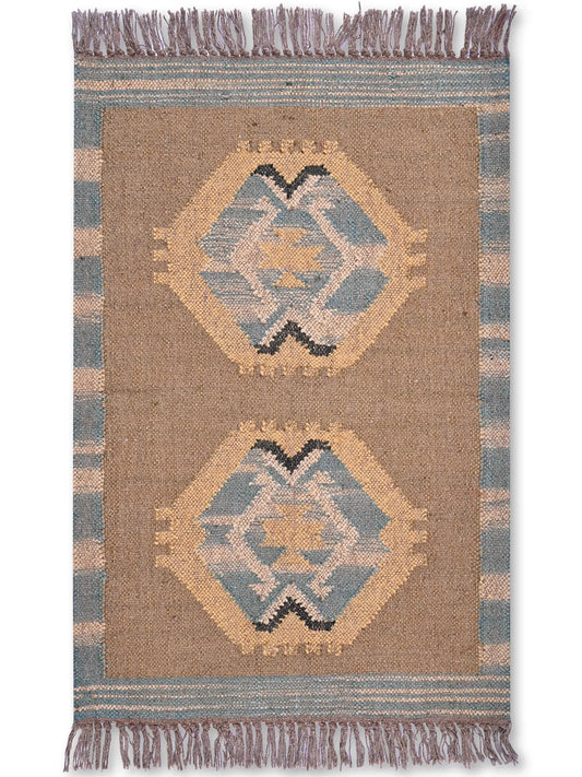 alfombras kililm pasillo 60x90  multicolor necha a mano en fibras naturales