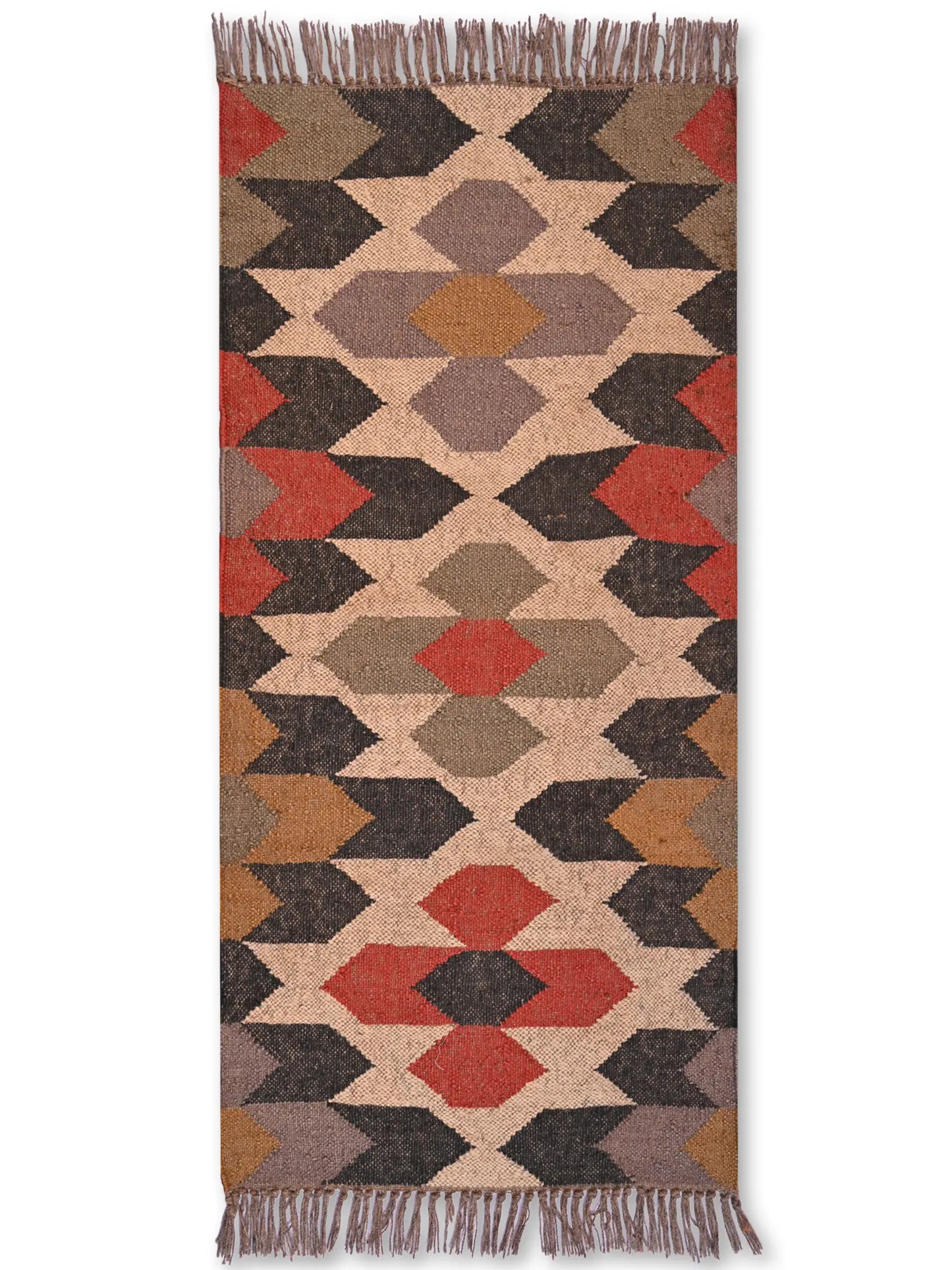 alfombras kililm pasillo 60x150 multicolor necha a mano en fibras naturales