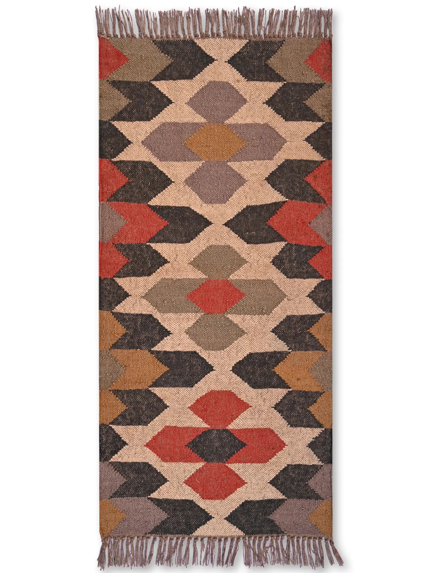 alfombras kililm pasillo 60x150 multicolor necha a mano en fibras naturales