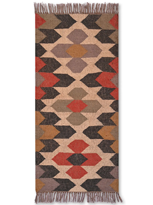 alfombras kililm pasillo 60x150 multicolor necha a mano en fibras naturales