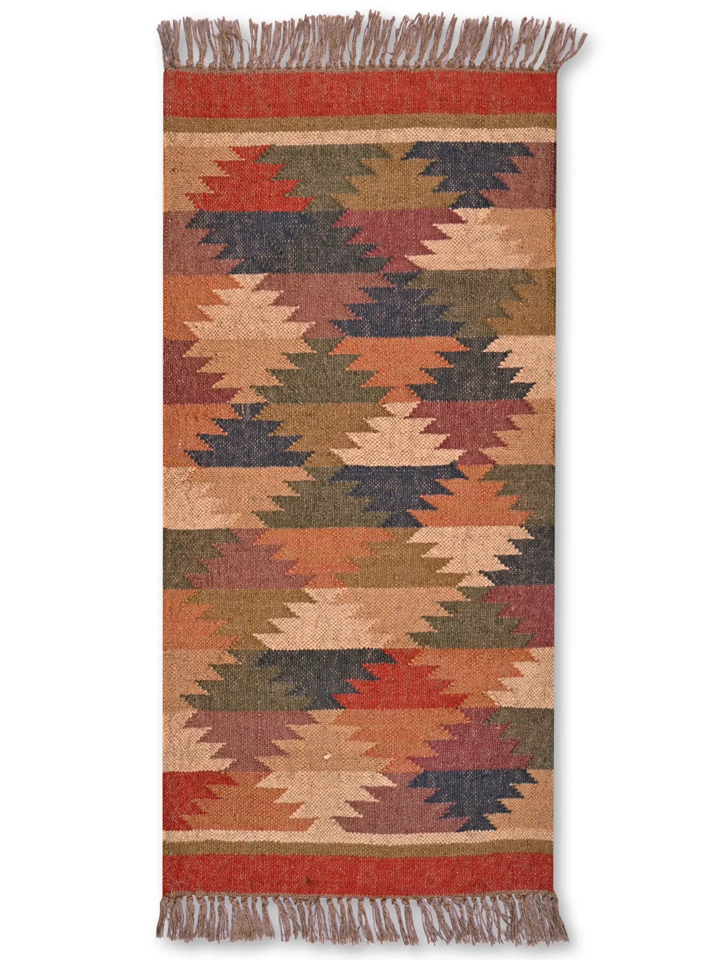alfombras kililm pasillo 60x150 multicolor necha a mano en fibras naturales